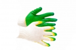 Перчатки трикотажные с 2-м латексным обливом (зеленые)
